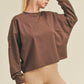 Kimberly C Full Size Dolman Sleeve Sweatshirt in Chocolate