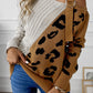 Leopard  Block Turtleneck Sweater