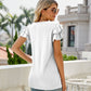 Eyelet Layered Flutter Sleeve V-Neck Top