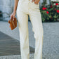 High-Rise Waist Straight Leg Pants with Pockets