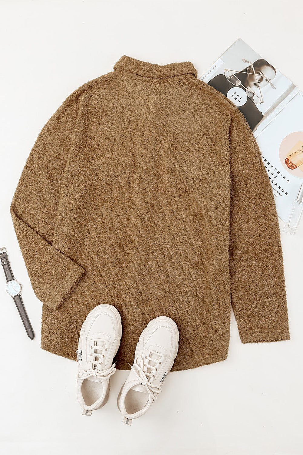 Plush Button Down Collared Jacket