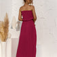 Strapless Tie Waist Tiered Maxi Dress
