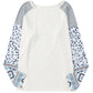 Plus Size Mixed Print Raglan Sleeve Round Neck Top