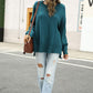 High-Low Slit Ribbed Trim Knit Pullover