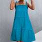 Tie-Shoulder Frill Trim Sleeveless Dress
