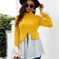 Color Block Patch Ruffle Hem Top