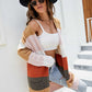 Striped Drop Shoulder Pocket Longline Cardigan