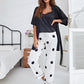 Cami, Robe, and Printed Pants Pajama Set