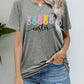 HAPPY EASTER Graphic Round Neck T-Shirt