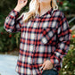 Plus Size Plaid Collared Neck Shirt