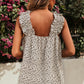 Ditsy Floral Ruffled Square Neck Sleeveless Tank