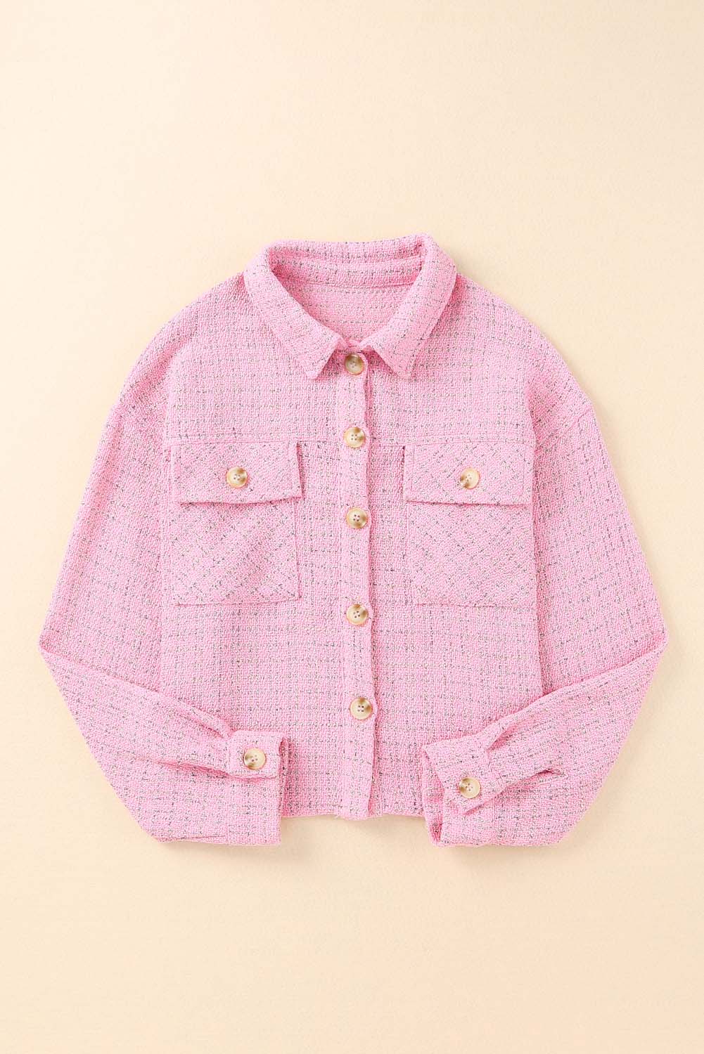 Plaid Button Up Pocketed Shacket