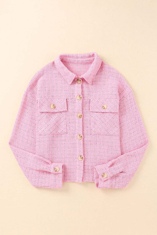 Plaid Button Up Pocketed Shacket