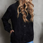 Snap Front Shoulder Detail Corduroy Shacket