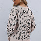 Leopard Long Sleeve Round Neck Sweater