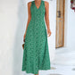 Printed Open Back Sleeveless Maxi Dress