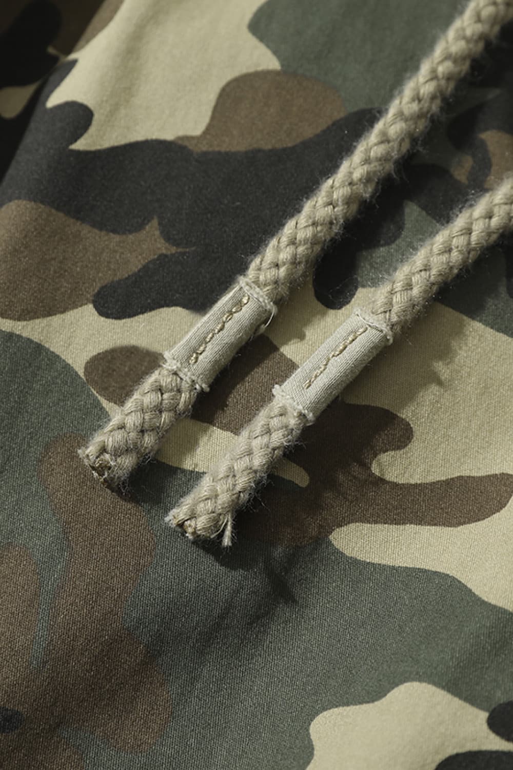 Camouflage Drawstring Waist Cargo Shorts