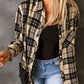 Plaid Button Front Shirt with Breast Pocket