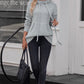 Drawstring Detail Hooded Sweater with Kangaroo Pocket