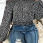 Leopard Print Frill Trim Off-Shoulder Top