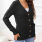 Button Down Cable-Knit Cardigan