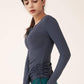 Half-Zip Drawstring Long Sleeve Sports Top