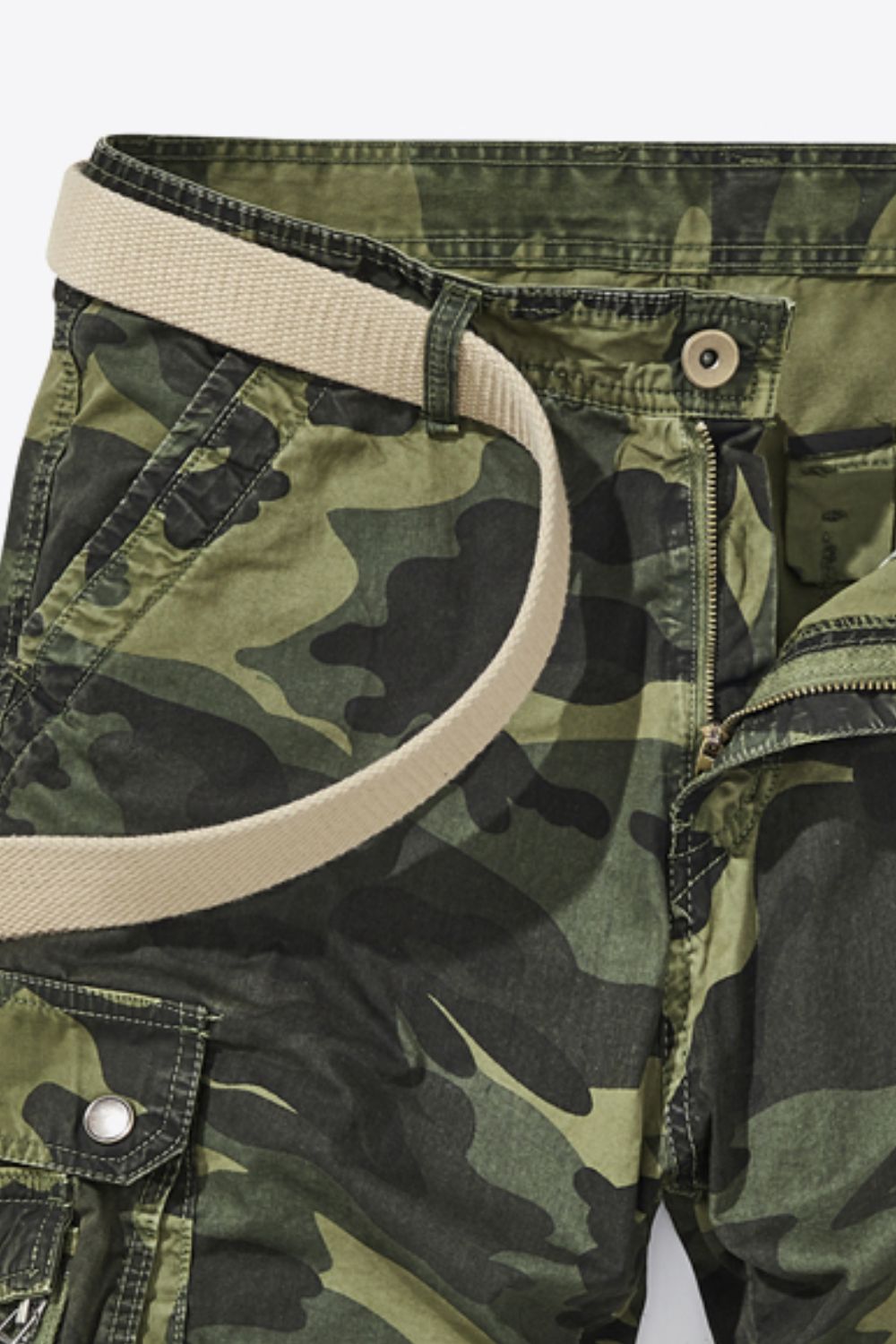 Camouflage Belted Cargo Shorts