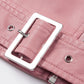Buckle Detail Zip Up PU Leather Jacket