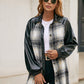 Plaid Button Down Raglan Sleeve Jacket