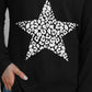 Leopard Star Graphic V-Neck Top
