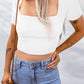 Lace-Up Square Neck Crop Top