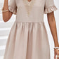 V-Neck Flounce Sleeve A-Line Dress