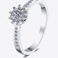 Moissanite Rhodium-Plated Snowflake Ring