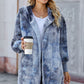 Fleece Hooded Open Front Jacket with Pockets