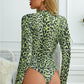Mock Neck Leopard Bodysuit