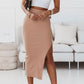 High Waist Slit Midi Skirt