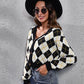 Geometric Button Up Long Sleeve Cardigan