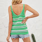 Striped Ribbed Trim Knit Tank