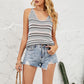 Striped Ribbed Trim Knit Tank