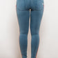 Side Stripe Contrast Zip Closure Skinny Jeans