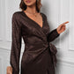 Leopard Tie Waist Wrap Dress