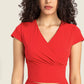 Gathered Detail Surplice Short Sleeve Sports Top