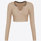 Contrast Trim Ribbed Cropped Top