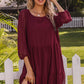 Swiss Solid Dot Ruffle Hem Dress