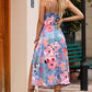 Floral Tied Cutout Split Spaghetti Strap Dress