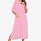 Zip Up Slit Night Dress with Pockets