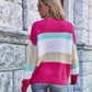 Striped Chunky Knit Long Sleeve Sweater