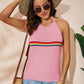 Rainbow Stripe Halter Neck Knit Tank