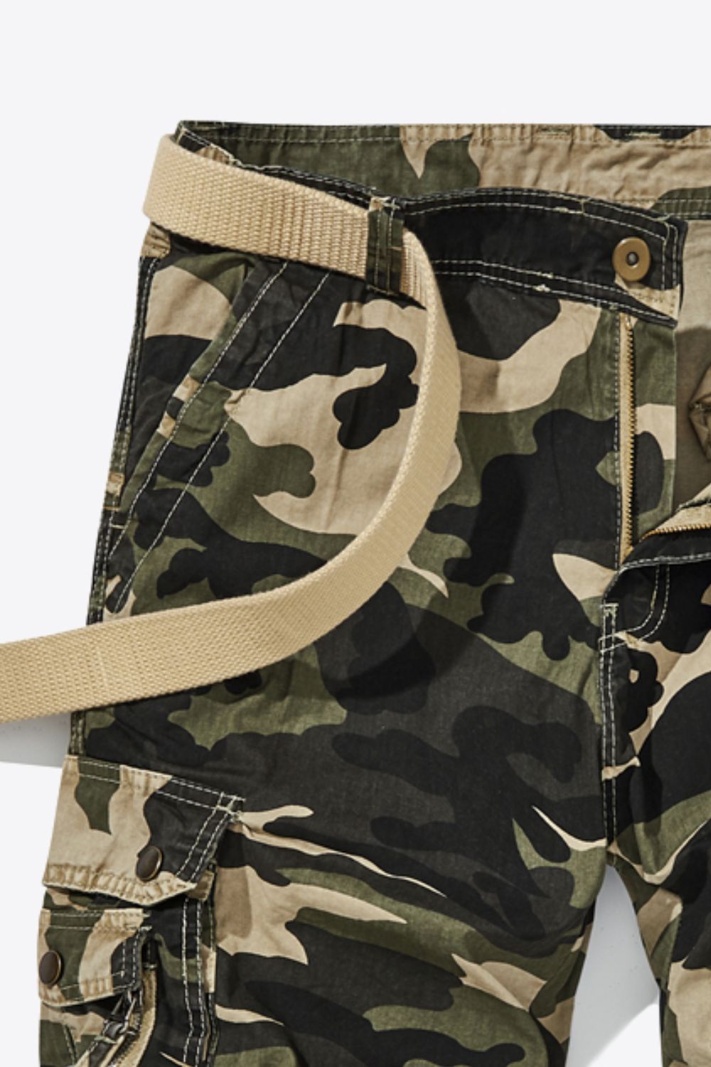 Camouflage Belted Cargo Shorts