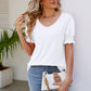 Flounce Sleeve V-Neck Tee